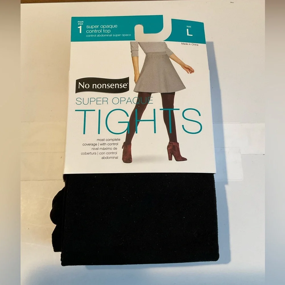 No nonsense Super Opaque Tights Control Top Black NEW